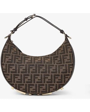 Fendi Graphy Small Ff Jacquard Fabric Handbag - Metallic