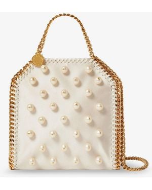 Stella McCartney Falabella Satin Crossbody Bag With Vegan Pearl Detail - Natural