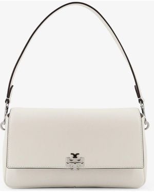 Tory Burch Charlie Leather Shoulder Bag - Natural