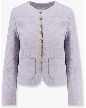 Celine Quilted Cotton Blazer With Triomphe Motif - Purple