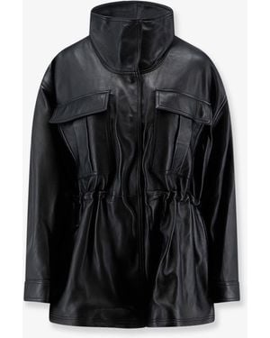 Rohe Leather Jacket With Adjustable Drawstring Waist - Black