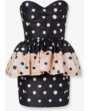 Fendi Falena Dots Taffeta' Bustier Dress - Black