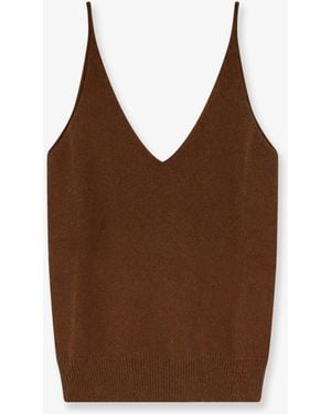 Mes Demoiselles Fluff Wool Blend Top - Brown