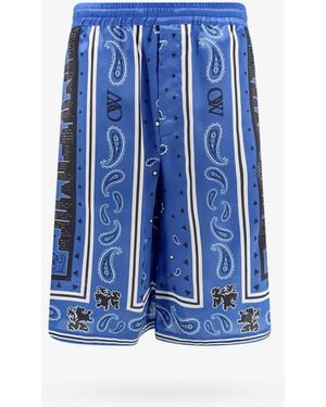 Off-White c/o Virgil Abloh Sustainable Viscose Bermuda Shorts With Bandana Print - Blue