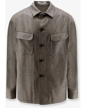 Tagliatore Calvin Pied-De-Poule Virgin Wool Shirt/Jacket - Gray