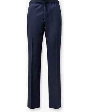 Corneliani Virgin Wool And Silk Trousers - Blue