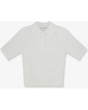 Givenchy Cropped Cotton And Silk Polo Shirt - White