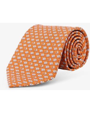 Ferragamo Orazio Silk Tie - Orange