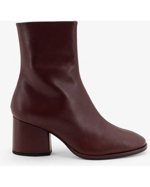 Aeyde Leather Ankle Boots - Purple