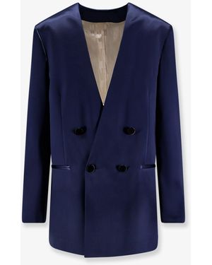 Alberta Ferretti Satin Blazer - Blue