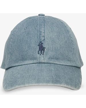 Polo Ralph Lauren Denim Hat With Embroidered Logo - Blue
