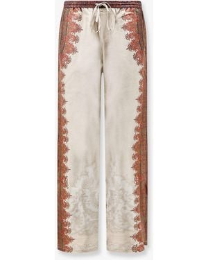 Pierre Louis Mascia Aloe Silk Trousers - Natural