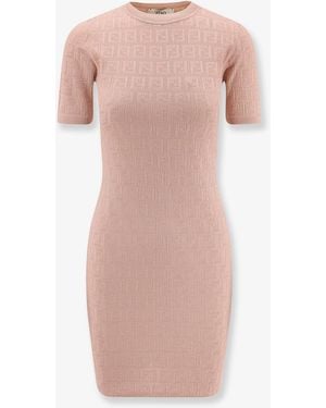 Fendi Ff Cotton And Viscose Dress - Pink