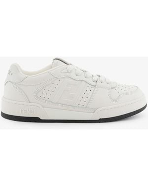 Fendi Match Leather Sneakers - White