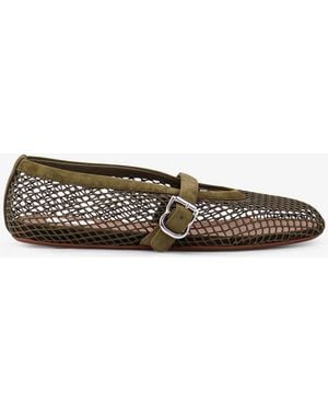 Alaïa Mesh Ballet Flats - White