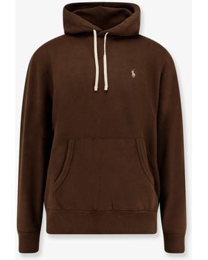 Polo Ralph Lauren Cotton Blend Sweatshirt With Iconic Embroidery - Brown