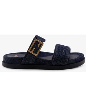 Fendi Feel Denim Sandals - Blue