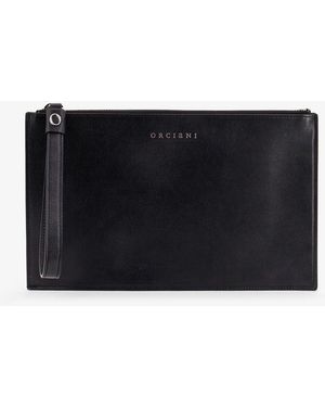 Orciani Leather Clutch Bag - Black