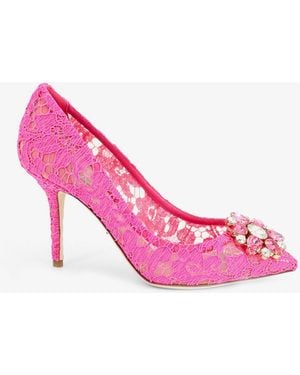 Dolce & Gabbana Bellucci Lace Court Shoes - Pink