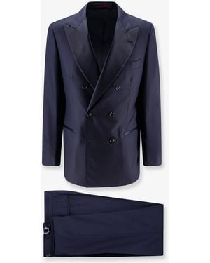 Brunello Cucinelli Virgin Wool And Silk Tuxedo - Blue