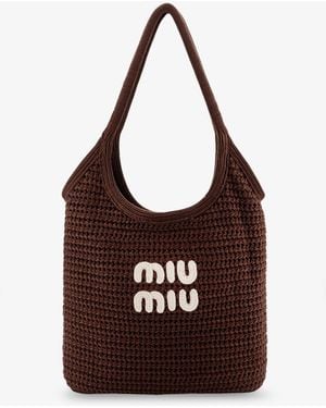 Miu Miu Ivy Cotton Shoppin Bag - Purple