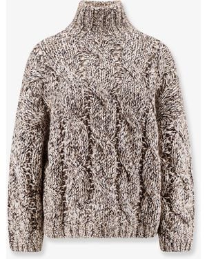 Brunello Cucinelli Wool And Cashmere Jumper With Sequins - White