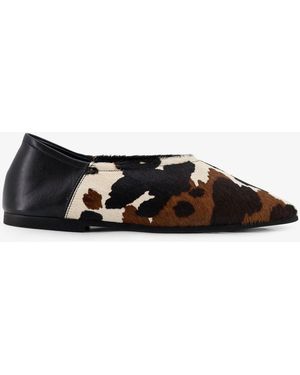 babú Milano Ponyskin Ballerinas - White