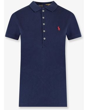 Polo Ralph Lauren Cotton Blend Polo Shirt With Embroidered Logo - Blue