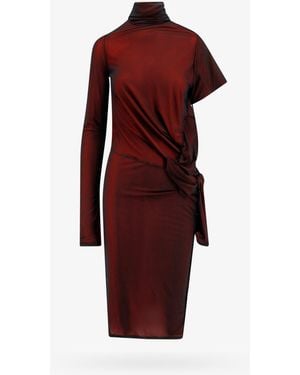 Maison Margiela Viscose Dress With Asymmetric Sleeves - Red