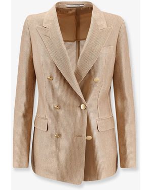 Tagliatore Double-Breasted Buttoned Blazer - Natural