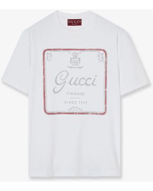 Gucci Cotton T-Shirt With Firenze 1921 Print - White