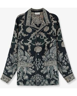 Pierre Louis Mascia Aloe Silk Pyjamas Shirt - Black