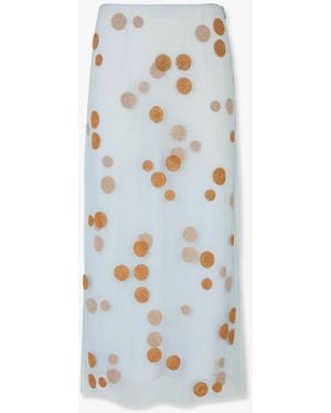 Fendi Tulle Skirt With All-Over Macro Polka-Dot Motif - White