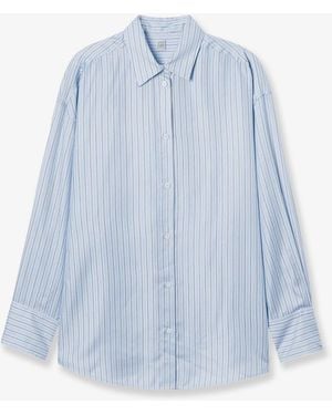 TOTEME Silk Shirt With Striped Pattern - Blue