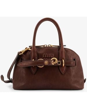 Miu Miu Aventure Leathr Crossbdy Bag - Brown