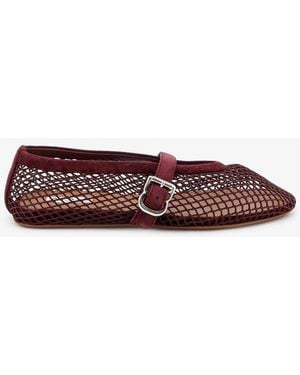 Alaïa Mesh Ballet Flats - Brown