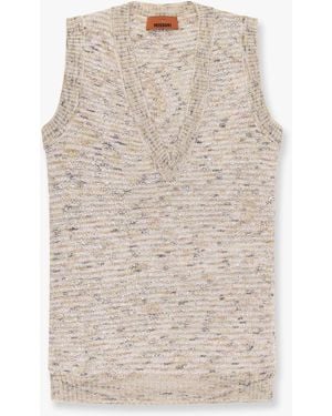 Missoni Viscose Blend Top With Sequins - Natural