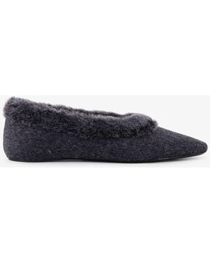 TOTEME Shearling Edge Wool Ballerinas - Blue