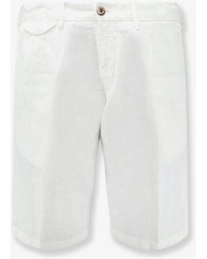 NUGNES 1920 Modern Fit Linen And Cotton Bermuda Shorts - White