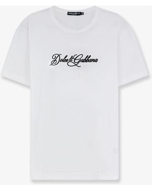 Dolce & Gabbana Cotton T-Shirt With Logo - White