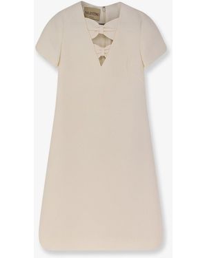 Valentino Virgin Wool And Silk Mini Dress - White