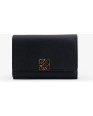 Loewe Anagram Leather Wallet With Front Logo - White