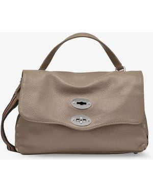 Zanellato Postina S Leather Crossbody Bag With Double Shoulder Strap - Brown