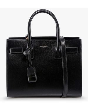 Saint Laurent Baby Sac De Jour Leather Handbag With Padlock - Black