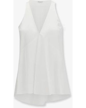 Brunello Cucinelli Cotton And Silk Top - White
