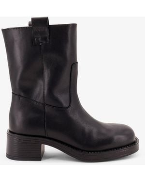 Alohas Rajan Leather Ankle Boots - Black