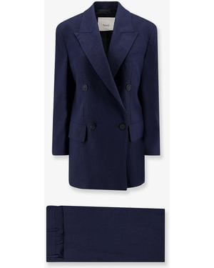 Hevò Rocchetta Linen And Viscose Suit - Blue