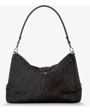 Fendi Lui Large Ff Nylon Crossbody Bag - Black
