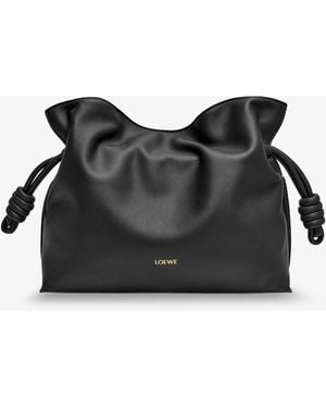 Loewe Clutch Bag Flamenco Leather - Black