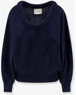 Lisa Yang Doria Sweater With Wide Neckline - Blue